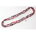 Extra Long Hand Knotted Crystal Pearl Beaded Necklace